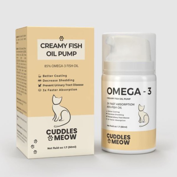 Cat Omega 3 Fish Oil 50ml – Creamy Fish Oil (Emulsified Cat Supplement)