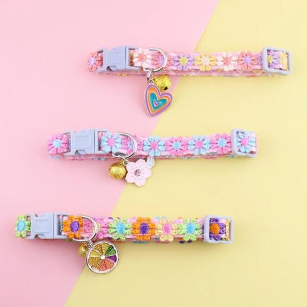 Cat Collars Set with Bell & Pendant – Adjustable & Stylish