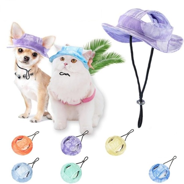 Pet Hat for Cats & Dogs – Adjustable Sun Protection Cap