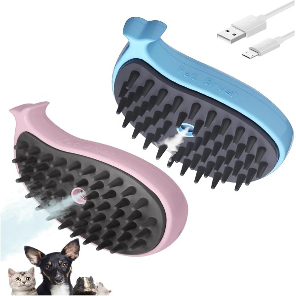 3 in 1 Cat Steamy Brush With Electric Spray Grooming Comb for Cats Dogs