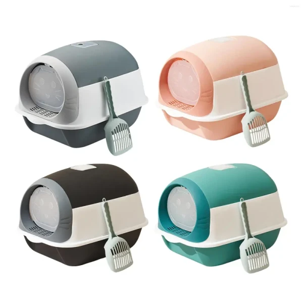 Hooded Cat Litter Box Fully Enclosed Cat Toilet Kitten Potty for Indoor Cats