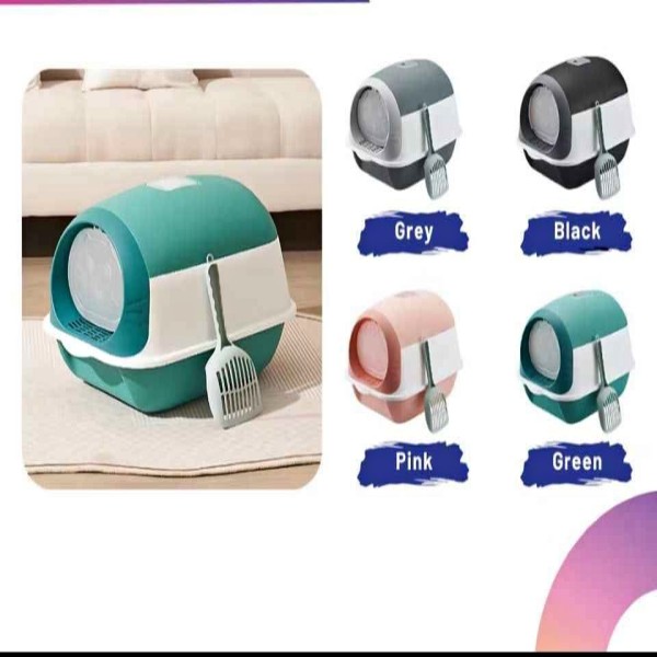 Hooded Cat Litter Box Fully Enclosed Cat Toilet Kitten Potty for Indoor Cats