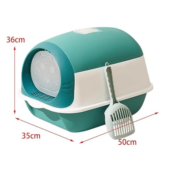 Hooded Cat Litter Box Fully Enclosed Cat Toilet Kitten Potty for Indoor Cats