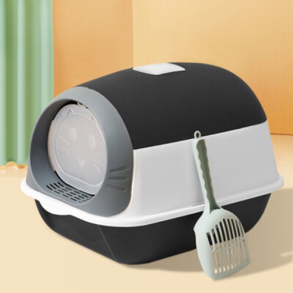Hooded Cat Litter Box Fully Enclosed Cat Toilet Kitten Potty for Indoor Cats