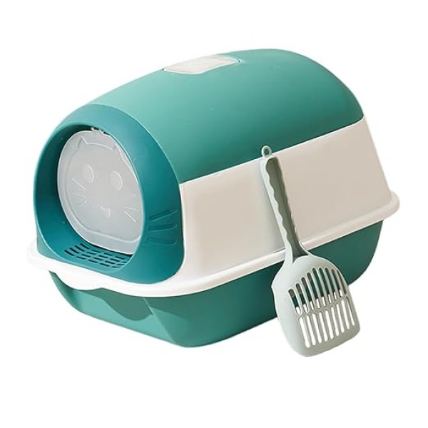 Hooded Cat Litter Box Fully Enclosed Cat Toilet Kitten Potty for Indoor Cats