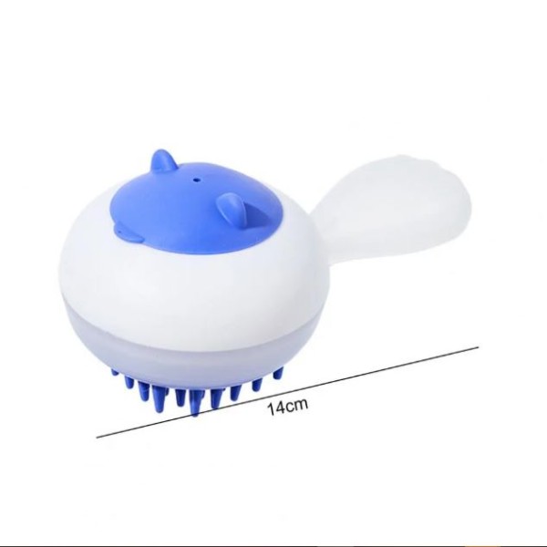 Silicone Pet Bath Brush with Soap Dispenser for Gentle Fur Grooming