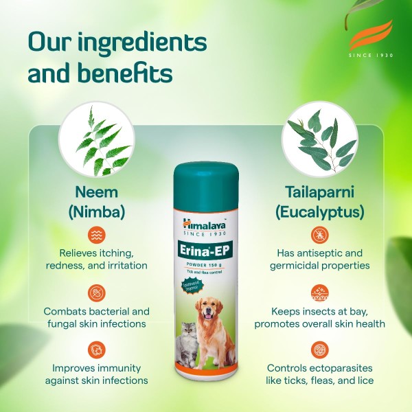 Himalaya Erina EP Ticks & Fleas Powder for Dogs and Cats 150g