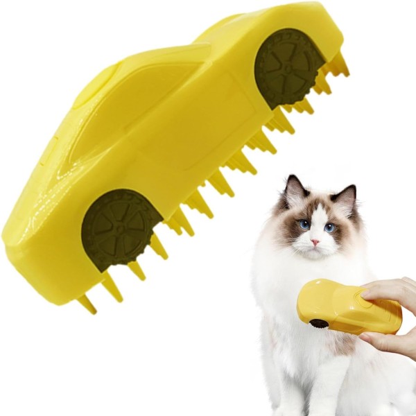 Cat Brush with Steam, Cleaning Car Shape Steam Cat Hair Brush