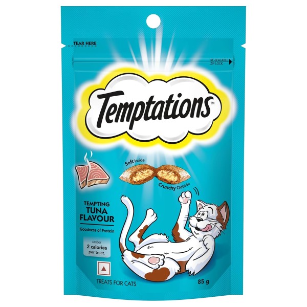 Temptations Crunchy Cat Treats - Tempting Tuna Flavour 85g