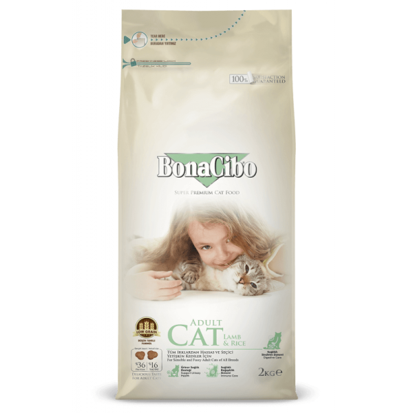 Bonacibo Adult Cat Food - Lamb & Rice | Sensible and Fussy Dry Cat Food | 5kg For All Breeds Cats
