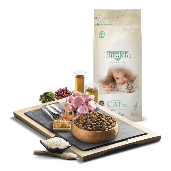 Bonacibo Adult Cat Food - Lamb & Rice | Sensible and Fussy Dry Cat Food | 5kg For All Breeds Cats