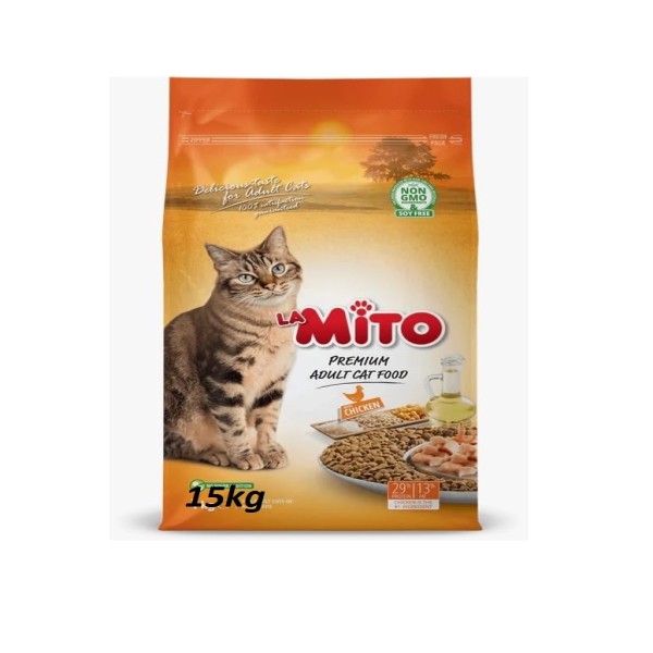 Mito Premium Adult Cat Food - Chicken Flavor 15kg For All Breeds Cats
