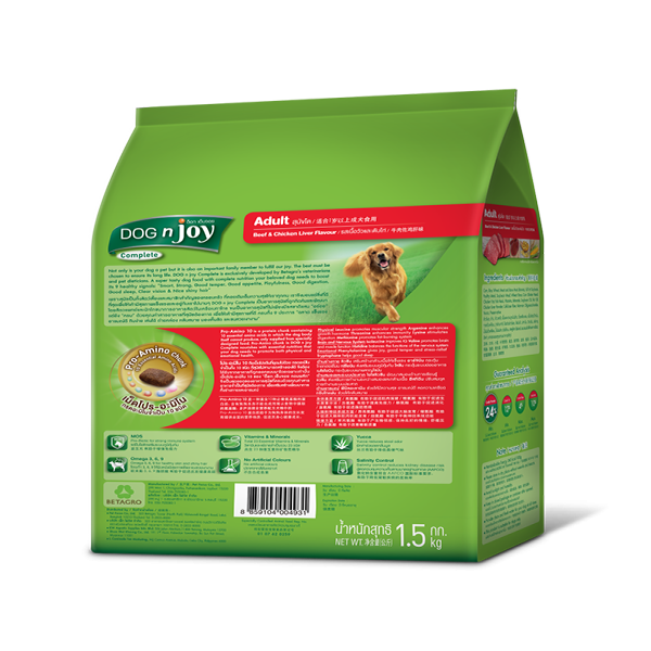 Dog n Joy Adult Dry Dog Food - Beef and Chicken Liver Flavor 3kg