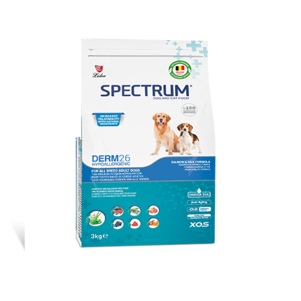 Spectrum Derm 26 Adult Dry Dog Food - Hypoallergenic Dog Food | Salmon & Rice 3kg