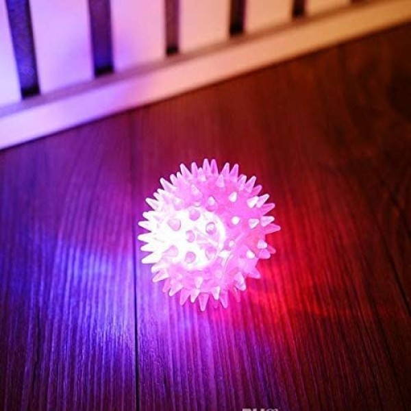 Led Whistle Squeaker Sound Ball Puppy Dog Cat Pet Chew Playing Rubber Ball Toy