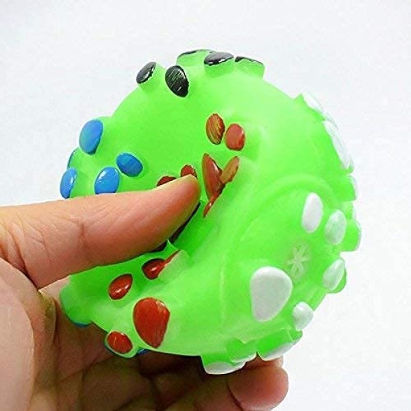 Dog Chew Toys Dog Puppy Cat Pet Paw Print Squeaker Chew Sound Ball Playing Toy