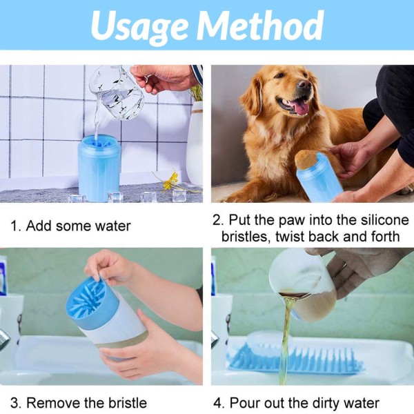 Pet Paw Cleaner Portable Dog Paw Washer with Soft Silicone Bristles