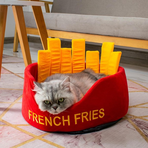 Cat Beds for Indoor Cats Cotton Filling Cute Kitten Cushion Bed for Indoor Soft Skin Friendly Warm Washable Large Space Cat Beds