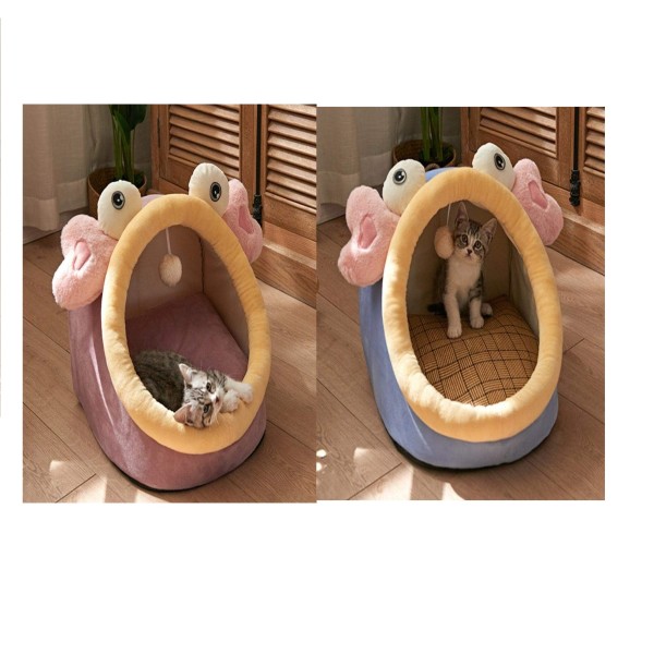 Dog Cat Bed Kenel House with Ball Winter Warm All Seasons Use