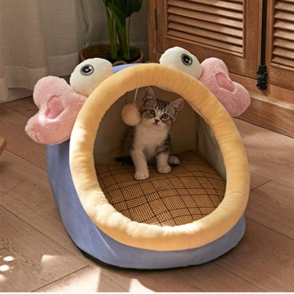 Dog Cat Bed Kenel House with Ball Winter Warm All Seasons Use