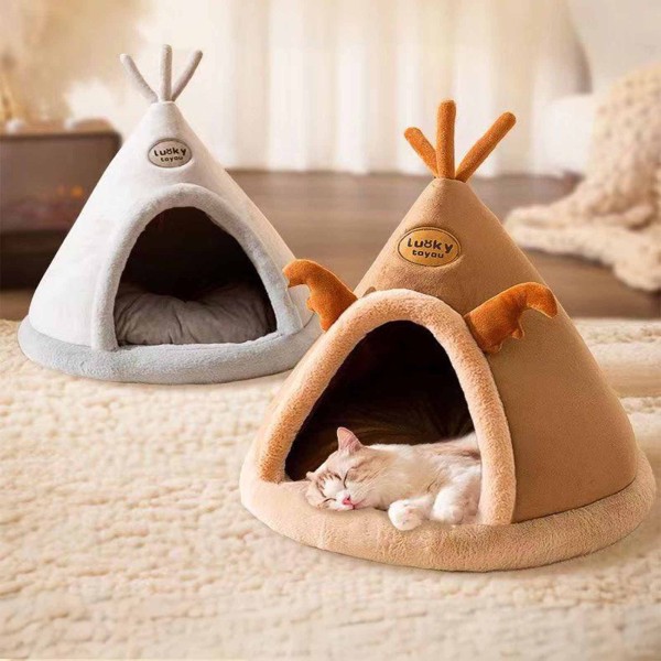 Cat Cave Bed, Comfortable Triangle Pet Bed