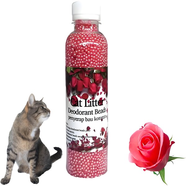 Cat Litter Box Deodorant - Beads & Crystals Control Extra Odor 250ml Bottle