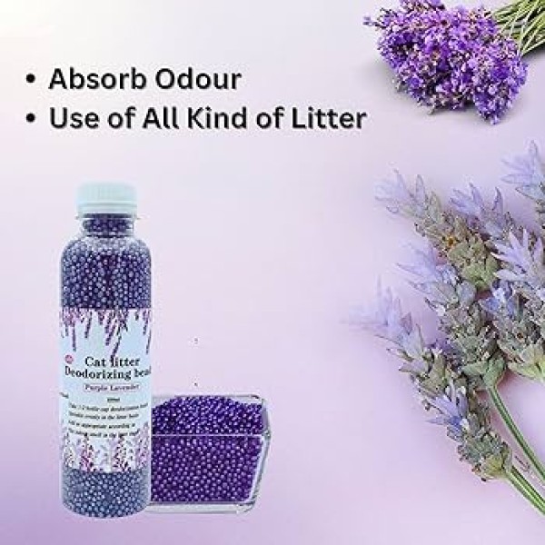 Cat Litter Box Deodorant - Beads & Crystals Control Extra Odor 250ml Bottle