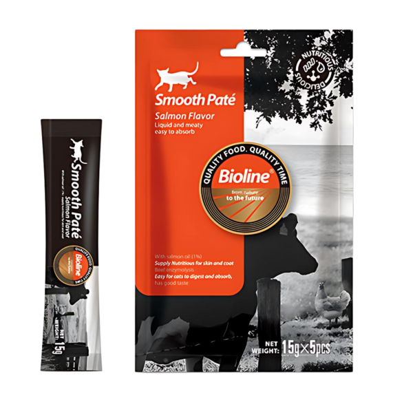 Bioline Natural Feast Smooth Pate-Salmon Flavor (15gx5pcs) | Cat Treat