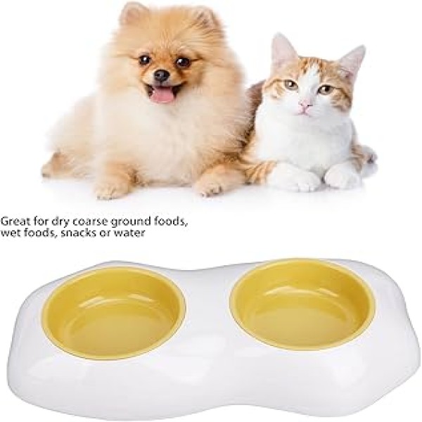 Dog Cat Egg Design Plastic Pet Food Bowl Double