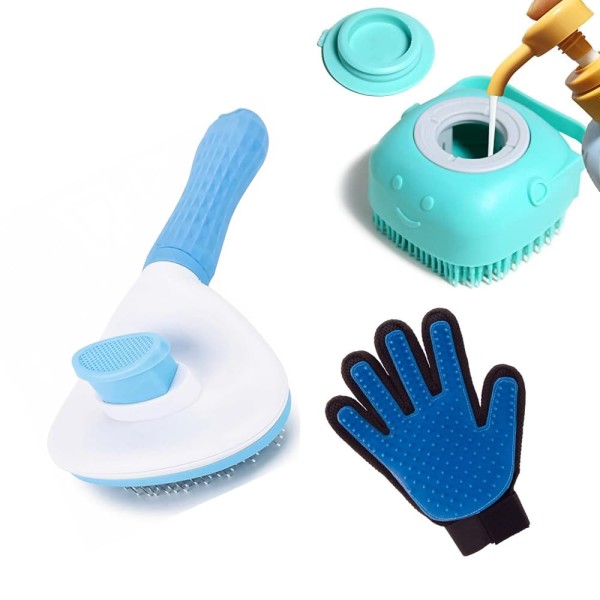 3 in 1 Dog & Cat Hair Remover, Bath & Massage Tools