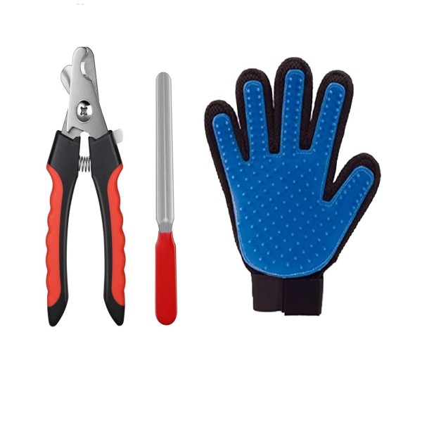 2 in 1 Grooming Glove and Nail Cutter For Dogs and Cats