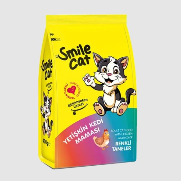 Smile Cat Adult Dry Cat Food - Multicolor Chicken 1kg | Adult Dry Cat Food