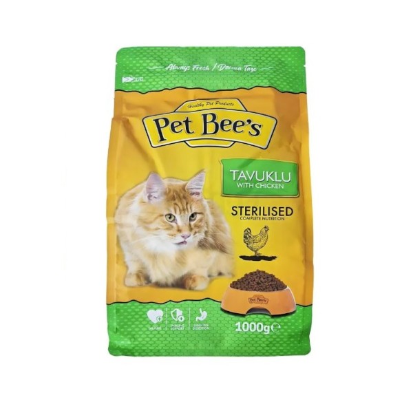 Pet Bee's Adult Dry Cat Food Sterilised - Chicken 1kg