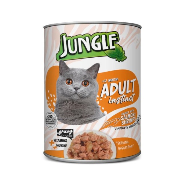 Jungle Adult Cat Can Food - Salmon Fish 400gm | Cat Wet Food