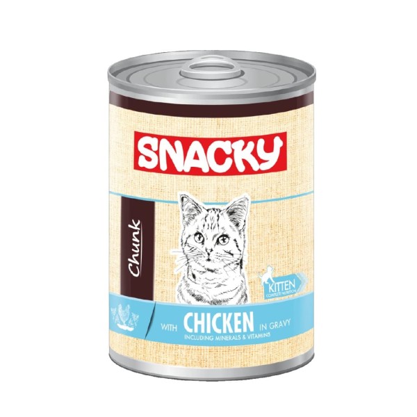 Snacky Kitten Cat Can Food Chicken In Gravy 400Gm | Cat Wet Food
