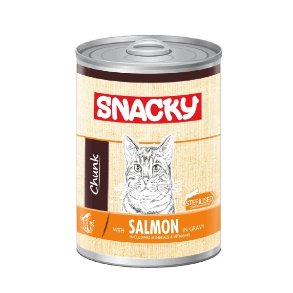Snacky Adult Cat Can Food Salmon In Gravy 400Gm | Cat Wet Food