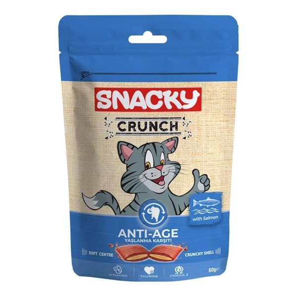 Snacky Crunch Dry Cat Treat Anti Age with Salmon 60g