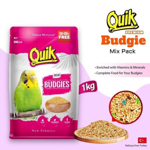 Quik High Quality Budgies Bird Food 1000g | Made in Turkey
