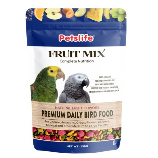 Petslife Fruit Mix Pellets Large Birds 150g