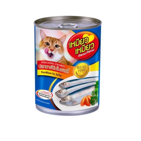 Meow Meow Cat Can Food - Sardine In Jelly 400g | Cat Wet Food