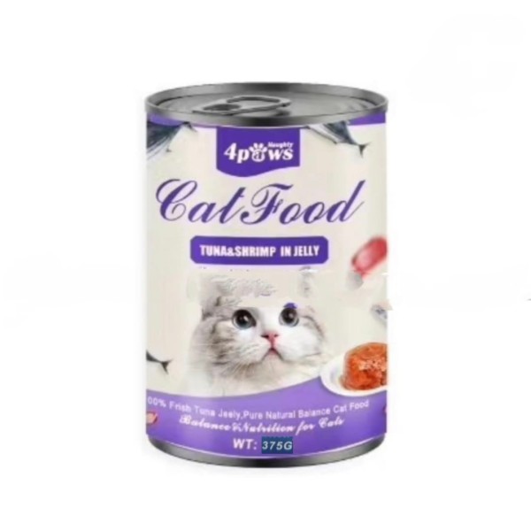 4Paws Cat Can Food - Tuna and Shrimp Meat in Jelly For All Age Cats 375g | Cat Wet Food