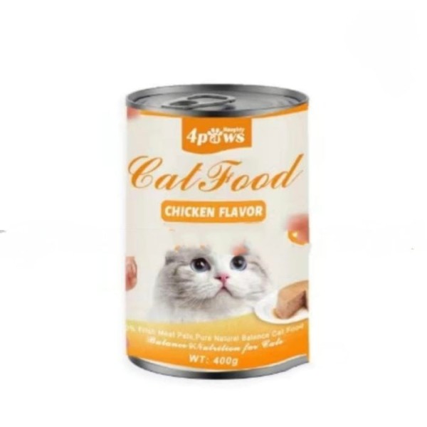 4Paws Cat Can Food - Chicken Meat Pate For All Age Cats 375g | Cat Wet Food