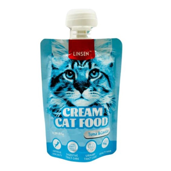 Linsen Cream Cat Food - Tuna & Caviar 80g | Cat Wet Food
