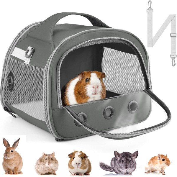 Portable Small Animal Carrier Pouch for Hamster Chinchilla Rabbit Gerbil Hedgehog Sugar Glider Outgoing Travel Carrying Case