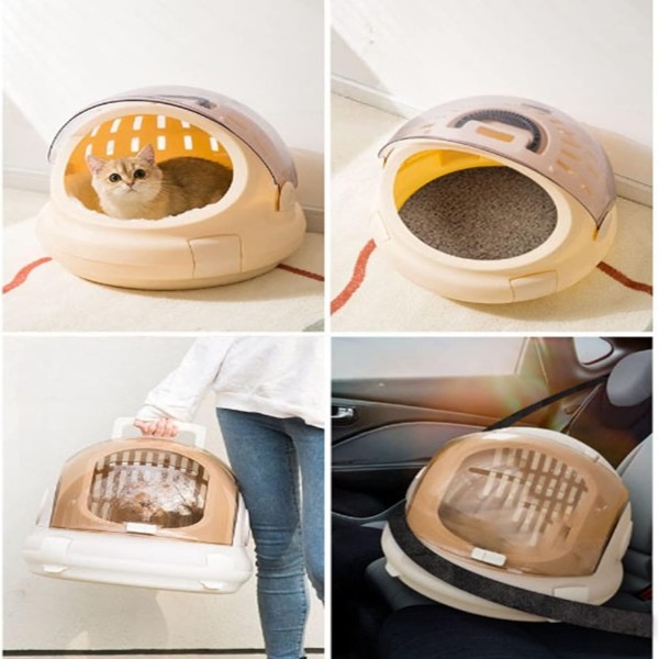 Pet Carrier, Cat Carrier, Small Animals, Cat Bed, Hand Carry Bag, Transparent, Clear, Capsule Type, Multifunctional, Lightweight, Easy to Carry, Outdoors, Stability, Breathable
