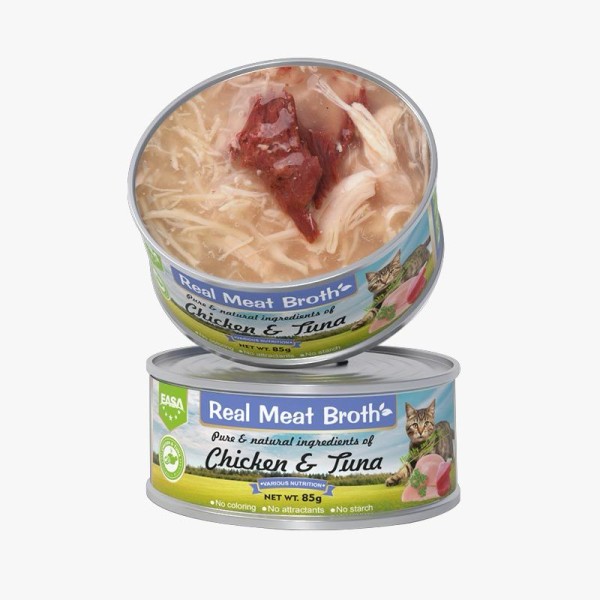 Easa Cat Can Food Real Meat Broth - Chicken & Tuna 85g | Cat Wet Food