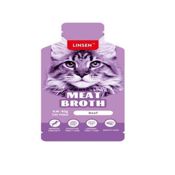 Linsen Cat Meat Beoth Food - Beef For All Age Cats 45g | Cat Wet Food