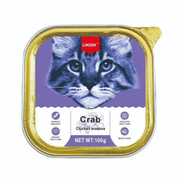 Linsen Cat Pate - Crab For All Age Cats 100g | Cat Wet Food