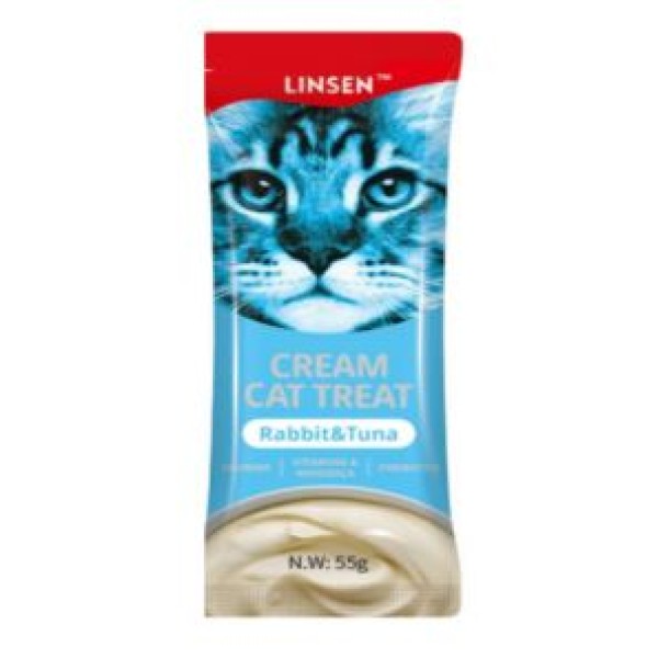 Linsen Cat Creamy Treat - Rabbit & Tuna For All Age Cats 55g | Cat Wet Food