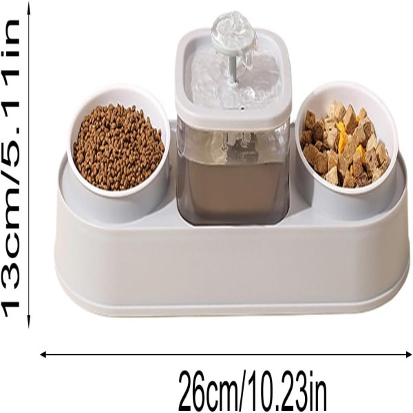 Cat Water Fountain Automatic Circulating Pet Drinking Water Feeder With Feeding Bowl